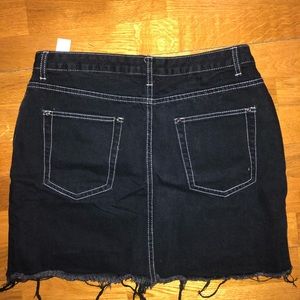 Ripped black jean skirt